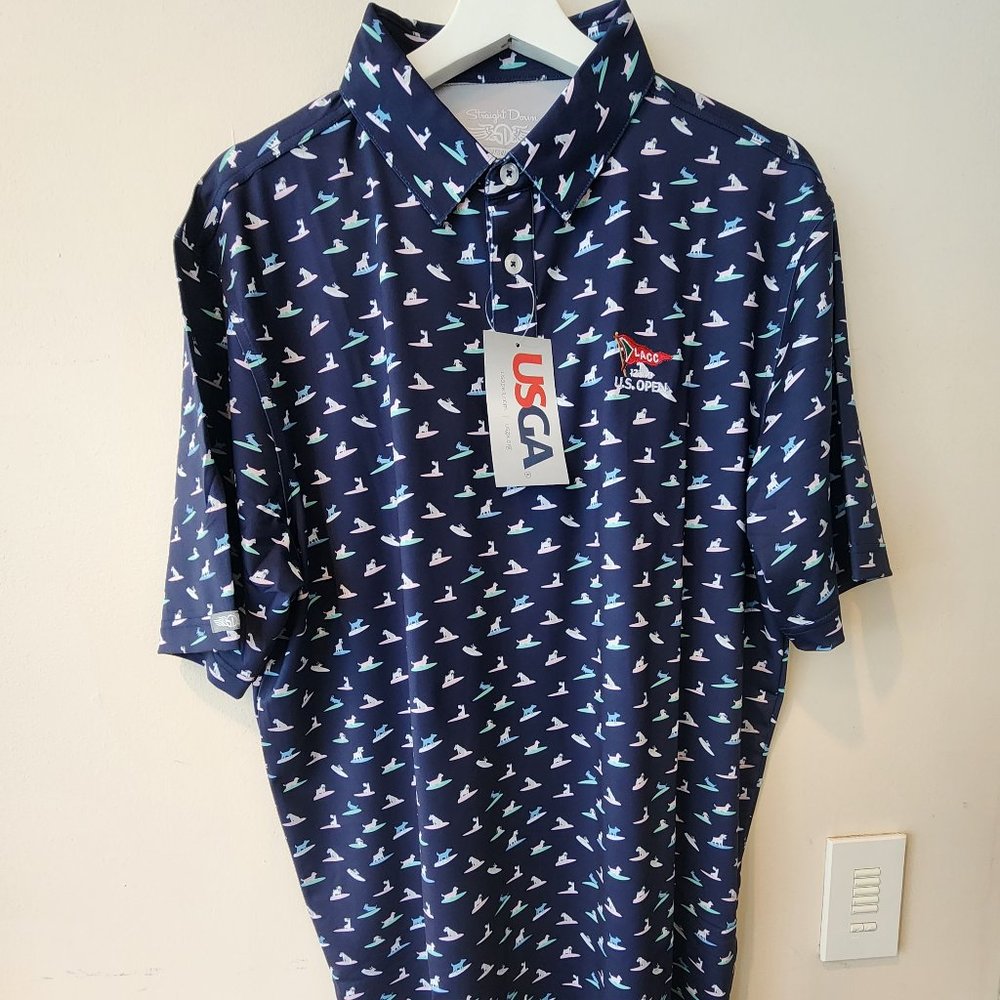 Straight Down 2023 US Open Sup Dog Golf Polo